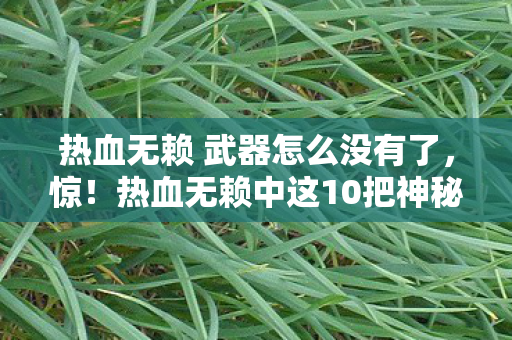 热血无赖 武器怎么没有了,惊!热血无赖中这10把神秘武器,竟藏着颠覆认知的秘密? 热血无赖 武器怎么没有了,惊!热血无赖中这10把神秘武器,竟藏着颠覆认知的秘密?