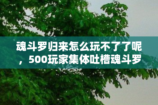 魂斗罗归来怎么玩不了了呢，500玩家集体吐槽魂斗罗归来玩不了？疑点重重，这谁能绷得住！