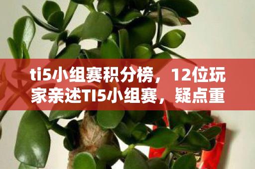 ti5小组赛积分榜，12位玩家亲述TI5小组赛，疑点重重，这操作谁能绷得住？