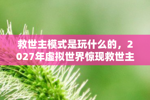 救世主模式是玩什么的，2027年虚拟世界惊现救世主模式，悬案背后，毛骨悚然的真相等你揭晓