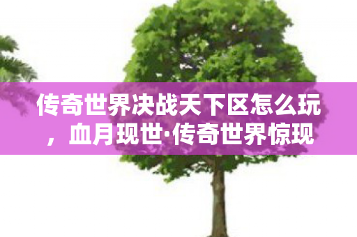 传奇世界决战天下区怎么玩，血月现世·传奇世界惊现千年悬案，消失的城主竟在玩家背包里？