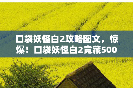 口袋妖怪白2攻略图文，惊爆！口袋妖怪白2竟藏500万隐情，这改动让你吓一跳！