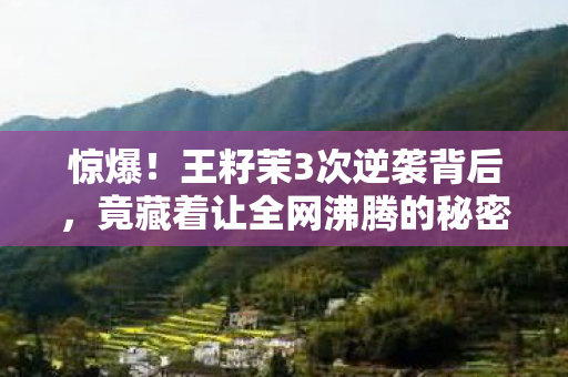 惊爆！王籽茉3次逆袭背后，竟藏着让全网沸腾的秘密？