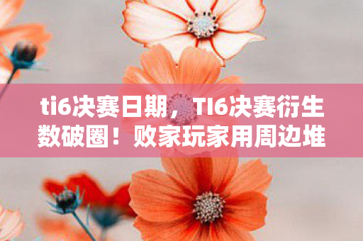 ti6决赛日期，TI6决赛衍生数破圈！败家玩家用周边堆出意想不到的二次元人生
