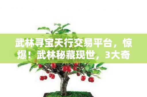 武林寻宝天行交易平台，惊爆！武林秘藏现世，3大奇宝竟藏惊天秘密，谁能夺得？