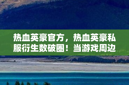 热血英豪官方，热血英豪私服衍生数破圈！当游戏周边堆成坟场，我竟用联名骨灰盒当遗像？！