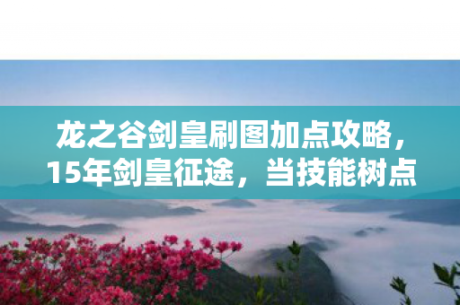 龙之谷剑皇刷图加点攻略，15年剑皇征途，当技能树点亮最后一盏灯时，全网泪目了