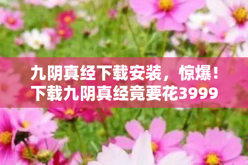 九阴真经下载安装，惊爆！下载九阴真经竟要花3999元？背后隐情让人吓一跳！