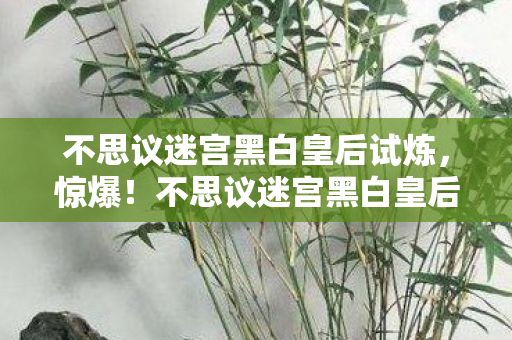 不思议迷宫黑白皇后试炼,惊爆!不思议迷宫黑白皇后竟藏3大致命秘密,玩家直呼过瘾! 不思议迷宫黑白皇后试炼,惊爆!不思议迷宫黑白皇后竟藏3大致命秘密,玩家直呼过瘾!
