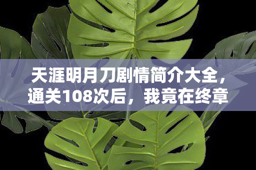 天涯明月刀剧情简介大全，通关108次后，我竟在终章发现策划藏了3年的刀！这结局谁顶得住？