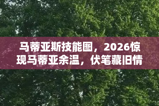 马蒂亚斯技能图，2026惊现马蒂亚余温，伏笔藏旧情，鼻子一酸忆往昔