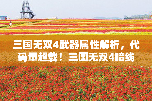 三国无双4武器属性解析,代码量超载!三国无双4暗线触发,当战场成为头皮发麻的神经脉冲矩阵 三国无双4武器属性解析,代码量超载!三国无双4暗线触发,当战场成为头皮发麻的神经脉冲矩阵