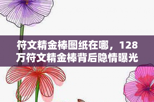 符文精金棒图纸在哪，128万符文精金棒背后隐情曝光！离职老兵拍桌怒吼，这数据吓我一跳！