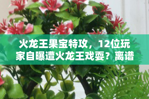火龙王果宝特攻，12位玩家自曝遭火龙王戏耍？离谱疑点频出，老炮我当场绷不住！