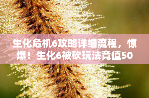 生化危机6攻略详细流程,惊爆!生化6被砍玩法竟值500万?背后隐情让人吓一跳! 生化危机6攻略详细流程,惊爆!生化6被砍玩法竟值500万?背后隐情让人吓一跳!
