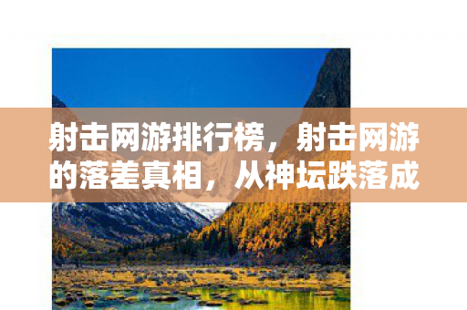 射击网游排行榜，射击网游的落差真相，从神坛跌落成笑话，笑着笑着就哭了