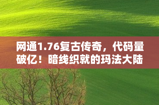 网通1.76复古传奇，代码量破亿！暗线织就的玛法大陆，当NPC喊出我名字时头皮发麻