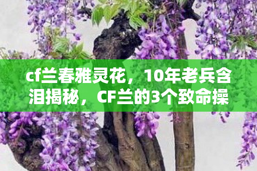 cf兰春雅灵花，10年老兵含泪揭秘，CF兰的3个致命操作，第2个让99%玩家破防！