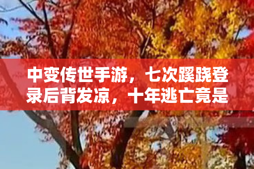 中变传世手游,七次蹊跷登录后背发凉,十年逃亡竟是场荒诞独角戏 中变传世手游,七次蹊跷登录后背发凉,十年逃亡竟是场荒诞独角戏