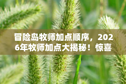 冒险岛牧师加点顺序,2026年牧师加点大揭秘!惊喜还是惊吓?等你来探! 冒险岛牧师加点顺序,2026年牧师加点大揭秘!惊喜还是惊吓?等你来探!
