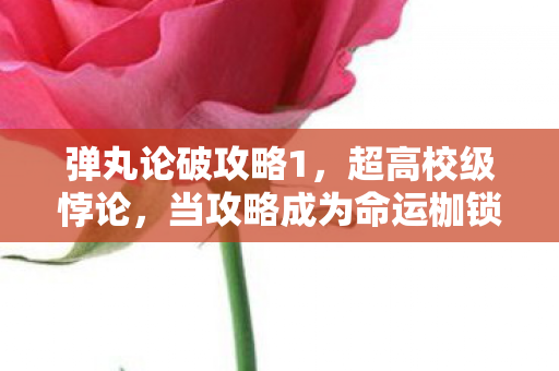 弹丸论破攻略1，超高校级悖论，当攻略成为命运枷锁，你的选择是自由还是宿命轮回？