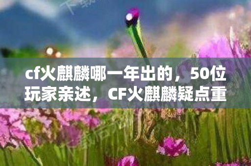 cf火麒麟哪一年出的,50位玩家亲述,CF火麒麟疑点重重,这真相谁能绷得住? cf火麒麟哪一年出的,50位玩家亲述,CF火麒麟疑点重重,这真相谁能绷得住?